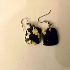 Vintage Shell "Cowprint" Earrings